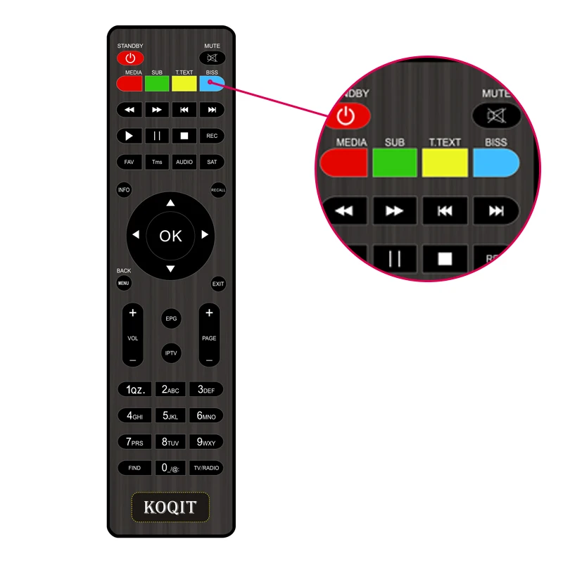 Koqit u2 Receptor de tv por Satélite Controle Remoto Extra Contorller ir Display Led Caber u2 Apenas Dvb s2 Conjunto-superior Caixa de tv Receptor