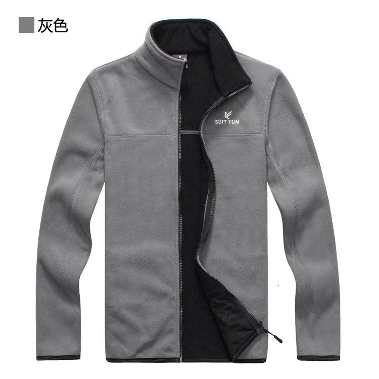 Mens Plus Velvet Warm Fleece Jacket Winter Outdoor Sport Thick Thermal Cardigan Coat Fleece Liner Riding Hiking Windproof Jacket