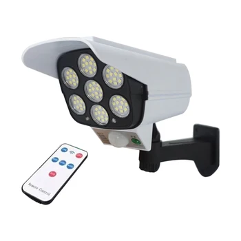 

Easy Install Solar Light IP65 Waterproof Simulation Camera Wall Mounted Street 77pcs LED PIR Motion Sensor Outdoors Garden Yard