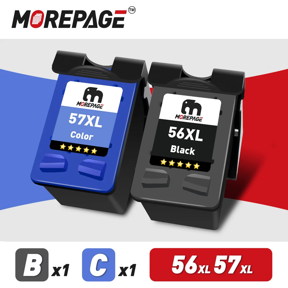 MorePage Remanufacture 56XL Cartridge Replacement for HP 56 HP56 Ink Deskjet 2100 220 450 5510 5550 5552 7150 7350 | Компьютеры и офис