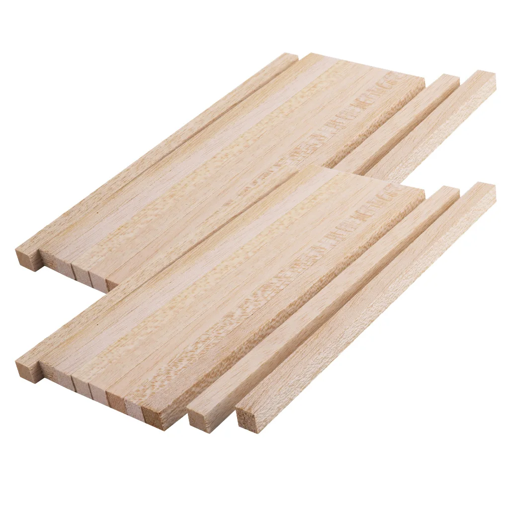 20pcs Craft Sticks Tower Hobbies Rods Balsa Wooden Wood Working 200mm X 10mm
