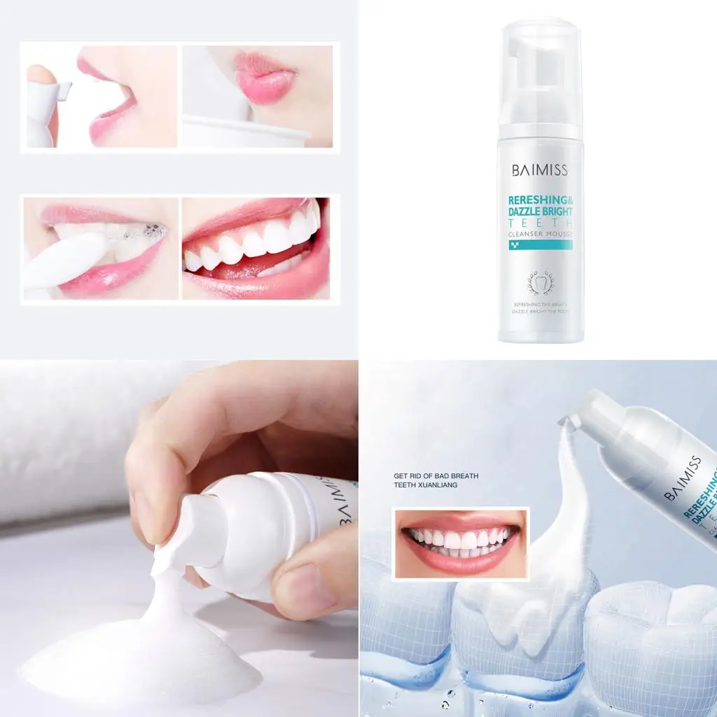 Fresh Shining Tooth-Cleaning Mousse Toothpaste Teeth Whitening Oral Hygiene Removes Bad Breath Tool