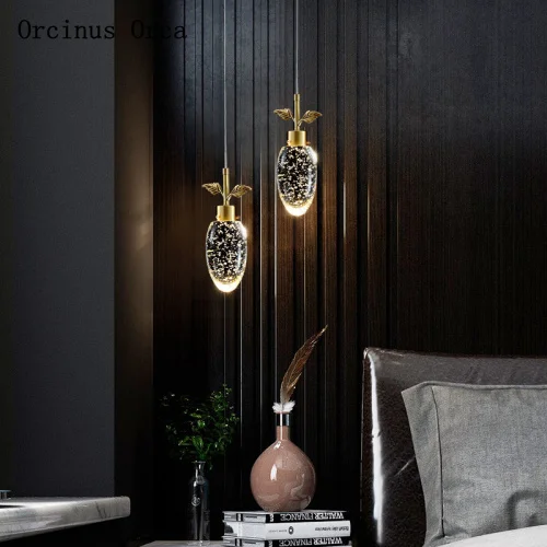 

Post modern light luxury crystal chandelier dining room bedroom bedside lamp creative personality LED single head Chandelier
