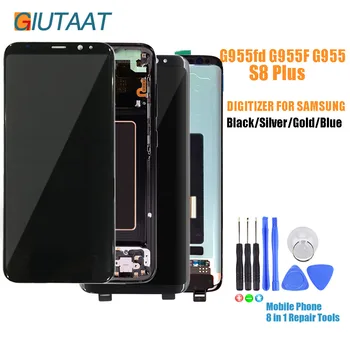 

LCD Display Touch Screen Digitizer Assembly Replacement + Frame for Samsung Galaxy S8 plus G955fd G955F G955 with Tools LCD