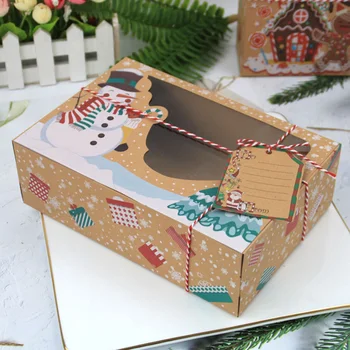

12pcs Christmas Cookie Boxes Portable Candies Baking Case Party Favor Holders