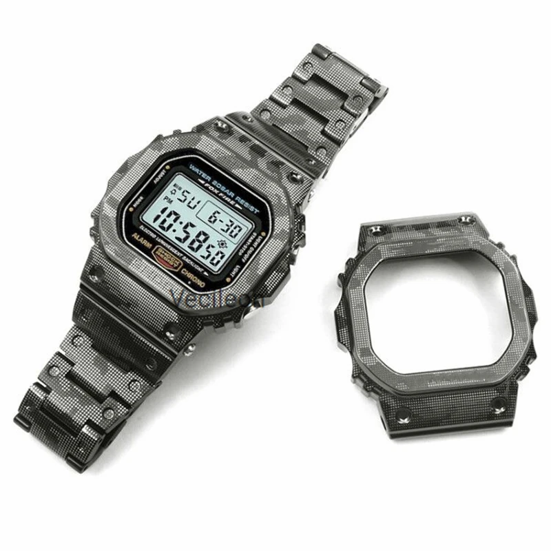 Новый Камуфляжный браслет из нержавеющей стали 316L для часов DW5600 GW M5610 GW5000 ремешок