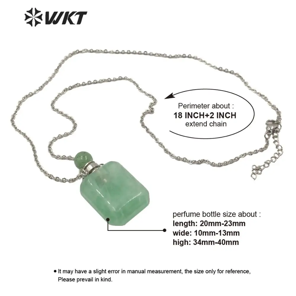 WT-N1190 WKT ожерелье из натурального камня квадратная форма флакона духов ожерелье подарок для женщин модное ожерелье ювелирное изделие