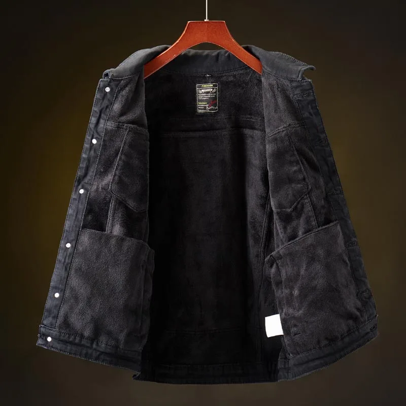 Men Winter Warm Denim Jackets And Coats Fleece Lined Thick Jeans Jackets Outwear For Male Thermal Size M-5XL (5)