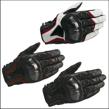

RST 390 Breathable Leather Perforated Carbon Fiber Motorcycle Gloves Men's Racing Motocross Gloves 3 Size 3 Color