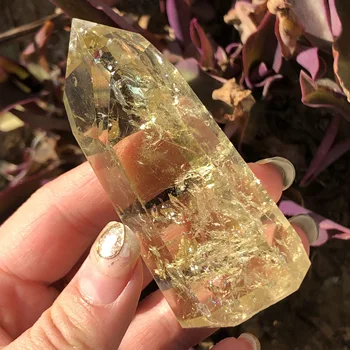 

natural citrine crystal quartz obelisk wand point healing Home decoration gift