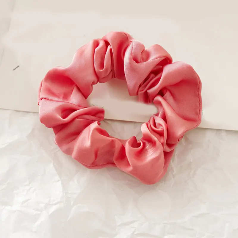 

New Arrival Glossy Satin Hair Scrunchies Candy Color Sweet Small Hair Ring Fashion Korean Hair Rope Girls Hair Accessories