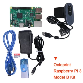 

Octoprint Raspberry Pi 3 Kit Model B With Camera Power Adapter Development Expansion Board For 3D Printer Ender 3 Micro USB