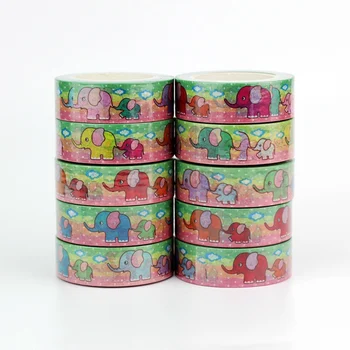 

10pcs/lot Decorative Colorful Elephant Washi Tapes Paper DIY Scrapbooking Sticker Japanese Masking tape Wholesale Stationery