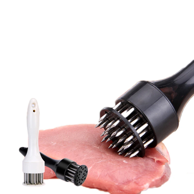 Meat Tenderizer Mallet 21-Pin Household Round Stainless Steel Steak Tender Meat Needle Pork Meat Tenderizer Rib Breaker Kitchen Cook Tools Hammer