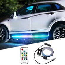 

RGB Car Flexible LED Strip Colorful Auto Neon Light Kit Welcome Lights Car Door Warning Flash Lamp Car Side Door Atmosphere Lamp