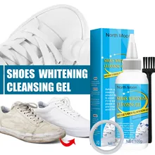 Gel Limpiador de Zapatos blanco, 100g, Gel limpiador blanqueador para zapatos, cepillo para Zapatos, zapatillas, limpieza de zapatos con cepillo de cinta