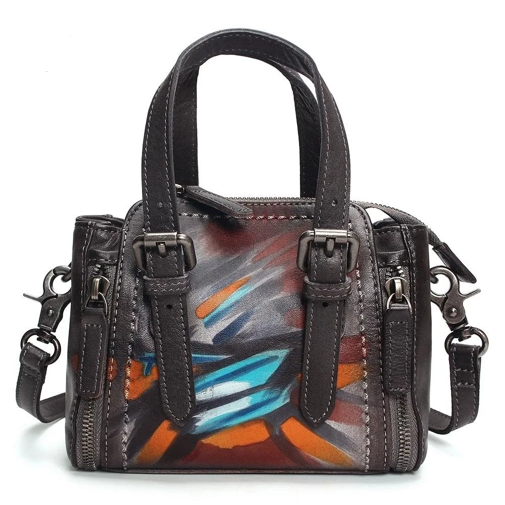 

SOURCE Hand-rub Color Graffiti Retro New Style Women's Messenger Bag Bag Hand First Layer WOMEN'S Leather Bags