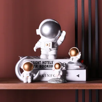 

Space Man Astronaut Sculpture Figures Rocket Plane Cosmonaut Figure Model Ceramic Material Statue Home Decorations Figurines