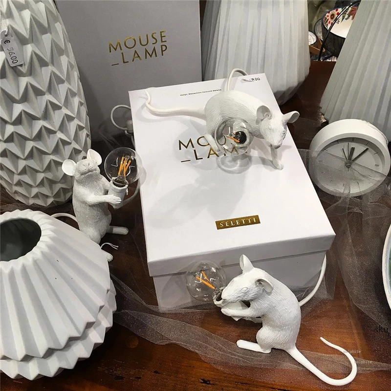  Italian Rat Table Lamp Bedroom Bedside Fixtures Mouse Lamp Wedding Deco Table Light Children's Gift - 33040342922