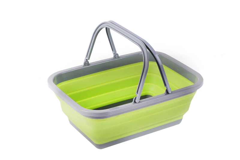 Folding Shopping Basket Laundry Basket Snacks Fruit Vegetable Foldable Silicone Basket Home Storage& Organization Eco-Friendly - Цвет: 01