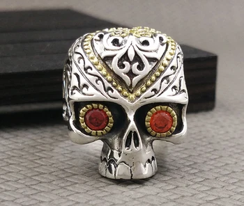 

925 STERLING SILVER Skull men's punk retro RING jewelry A3306