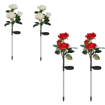 

Solar Garden Lights ,LED Waterproof Color Changing Solar Stake Lights Outdoor Decorative Rose Flowers Lights ,Backyard Decoratio