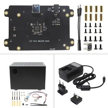 

NVIDIA Jetson Nano 2.5 inch SATA SSD/HDD T300 V1.0 Storage Expansion Board / Shield with Metal Case + Power Supply Kit