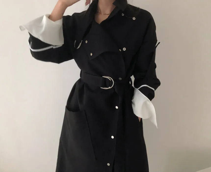 Корейский стиль, элегантное женское повседневное пальто-ветровка, однобортное дизайнерское женское повседневное пальто-Тренч
