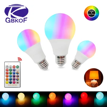 

3W 5W 7W 10W RGB led bulb light E14 E27 Bubble Ball Lamp AC85-265V Magic Holiday bombilla Led Spotlight Bulb+IR Remote Controler