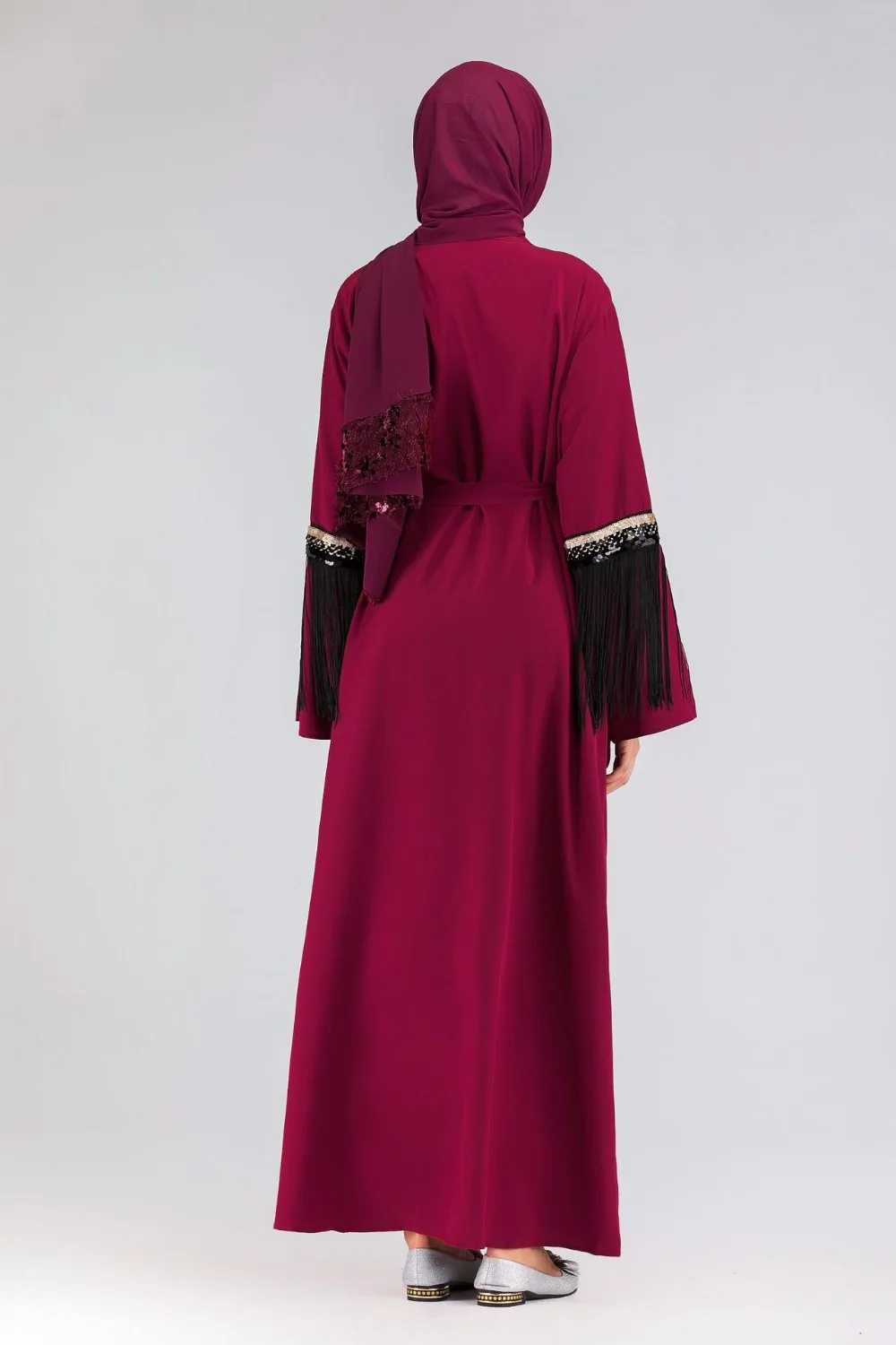 Elegant Muslim Tassels Abaya Maxi Dress Cardigan Long Robe Gowns Kimono Jubah Ramadan Arab Dubai Caftan Islamic Prayer Clothing