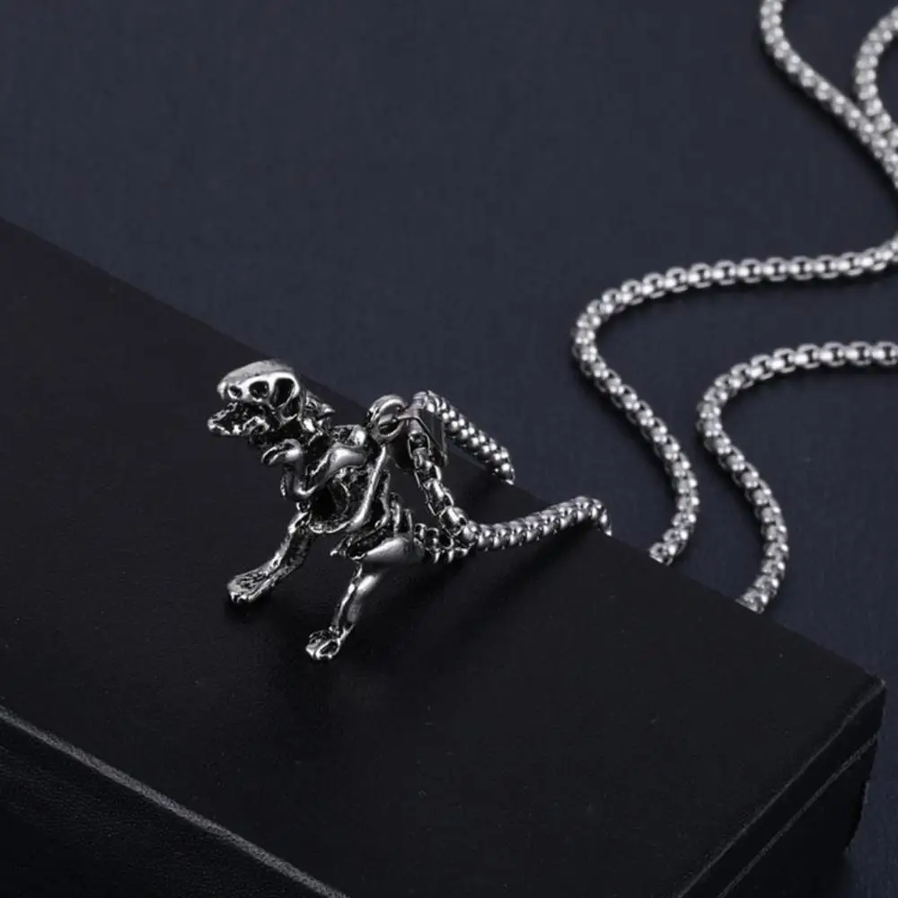 

2020 Western Vintage Hip-hop Plain Pendant Necklace Titanium Steel Dog Pendant Necklace Trendy Male Jewelry