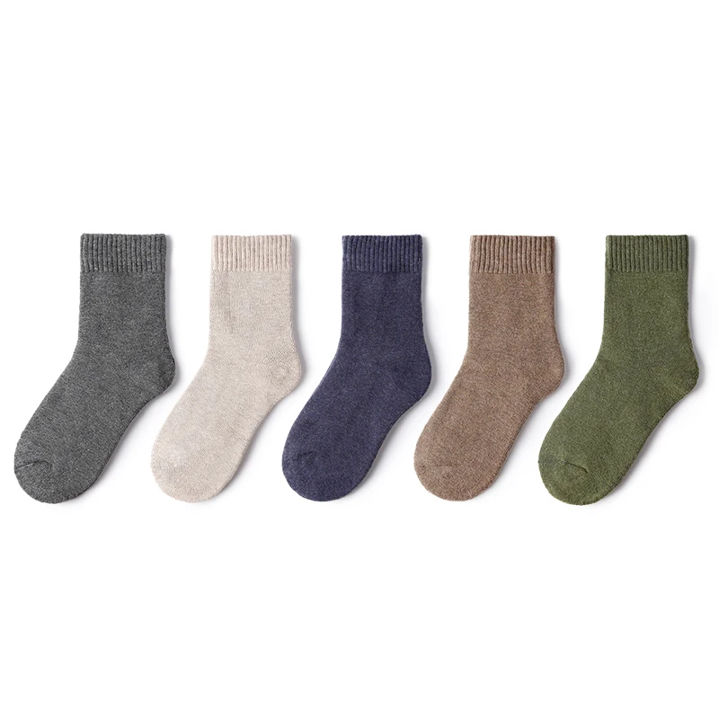 Брендовые зимние толстые теплые плотные женские носки, японские Хлопковые вязаные носки унисекс, однотонные подарки для мужчин, розовые, черные, зеленые, белые - Цвет: men AB39342H-A
