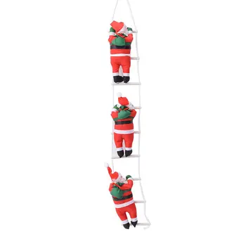 

Christmas Santa Claus Climbing Stairs Decoration Christmas Tree Ornament Santa Claus Giving Gift Hangings