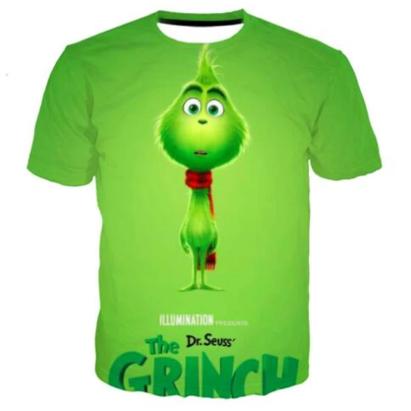 Short sleeve The Grinch худи на молнии для косплея косплей для мужчин и женщин короткий рукав брюки свитер Рождественский костюм 3D принт - Цвет: Short sleeve