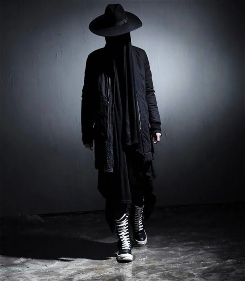 Мужской Тренч с длинным рукавом Goths Черный Элегантный Панк плащ 2020|novelty earings|novelty