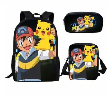 

Children Pikachu Backpack Pokemon Anime Boy Girl Backpack Infant Mochila Kid Bookbag Children Set Schoolbag