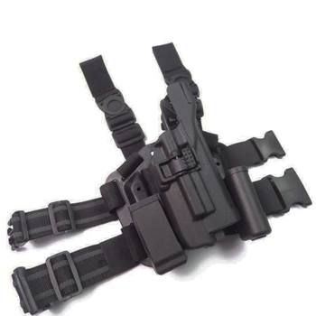 

Tactical Light Bearing Glock Gun Leg Holster Right Hand Hunting Shooting Gun Carry Case Fit Glock 17 19 22 23 31 32