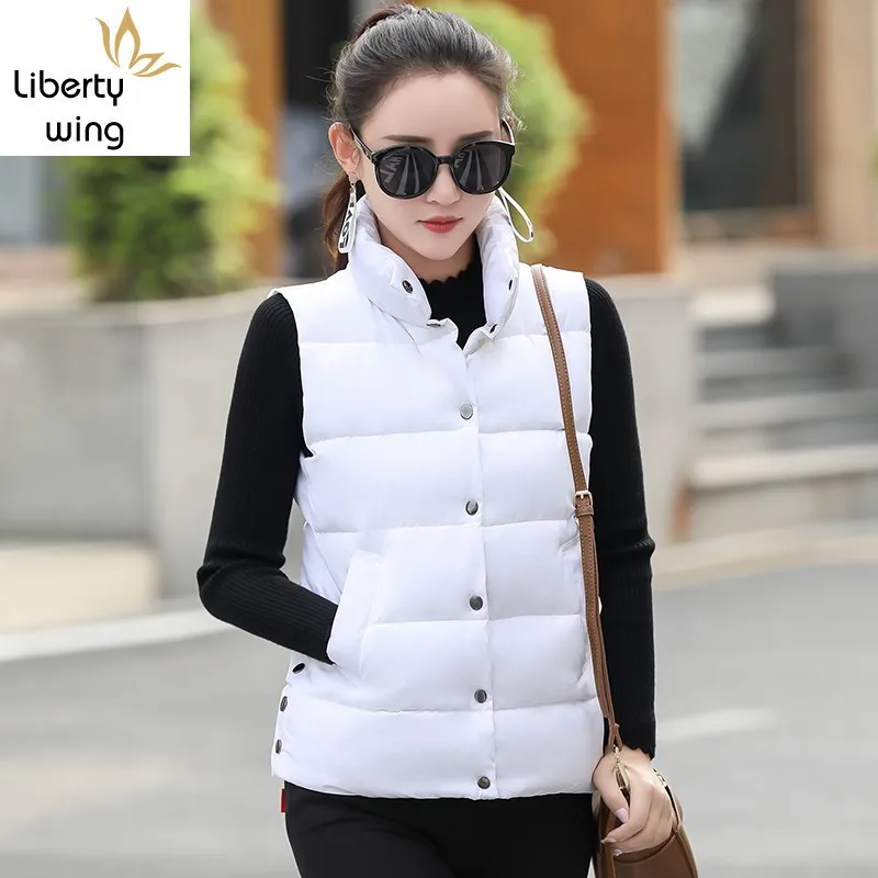 Nueva chaqueta de invierno para mujer, chaleco de abrigo grande, chaleco  Blanco sólido cálido para mujer, Otoño, sin mangas, cuello alto, prendas de  vestir exteriores para mujer|Chalecos y chalecos| - AliExpress