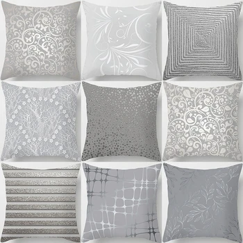 

Gray Geometric Pattern Decorative Cushions Pillowcase Polyester Cushion Cover Throw Pillow Sofa Decoration Pillowcover 40901