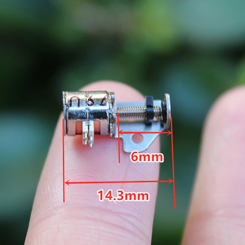 5x Mini Stepper Motor 2-phase 4-wire 6mm DC Micro Long Screw Shaft Rod DIY Parts 