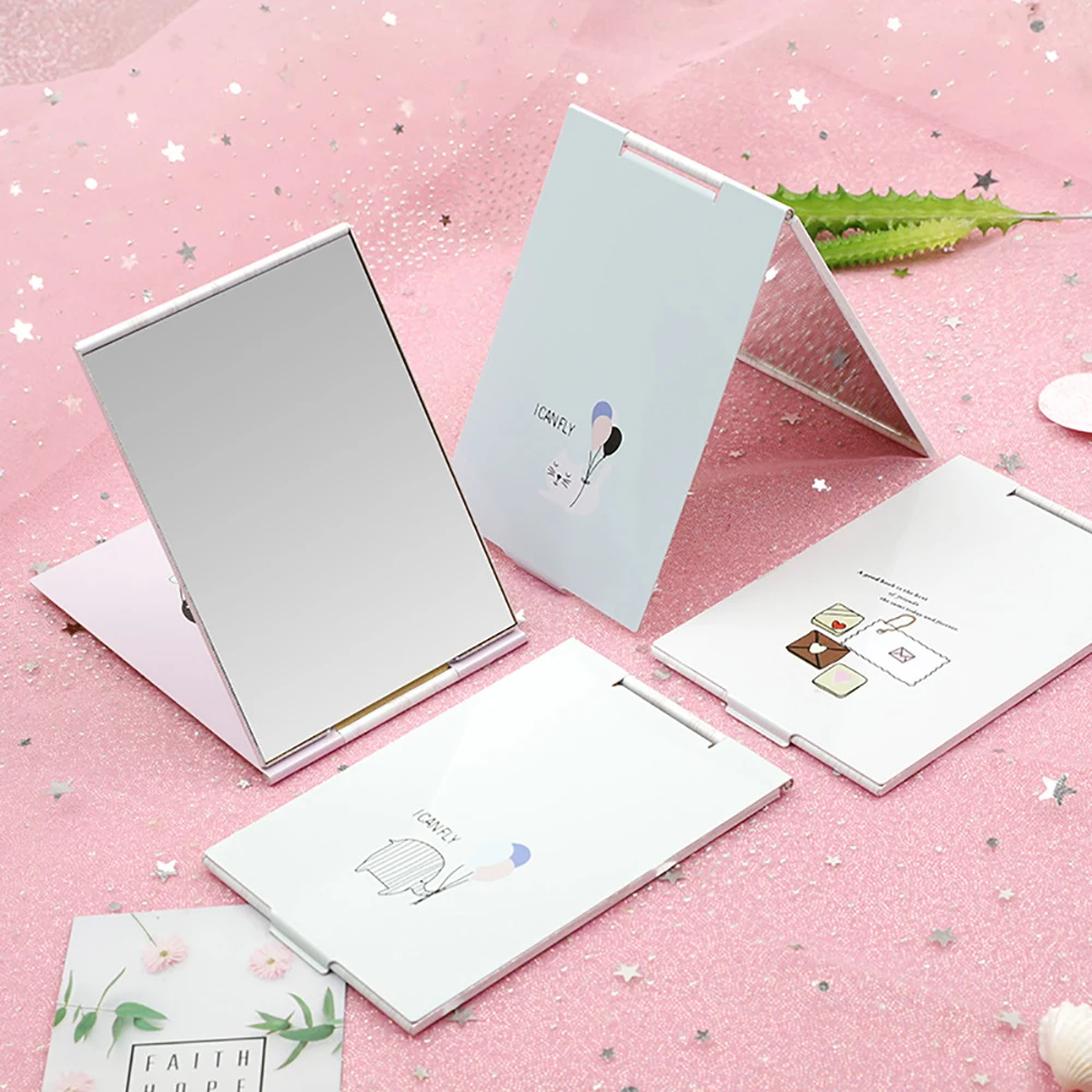 Pocket Mirror Makeup Vanity Folding Rectangle Portable Cute