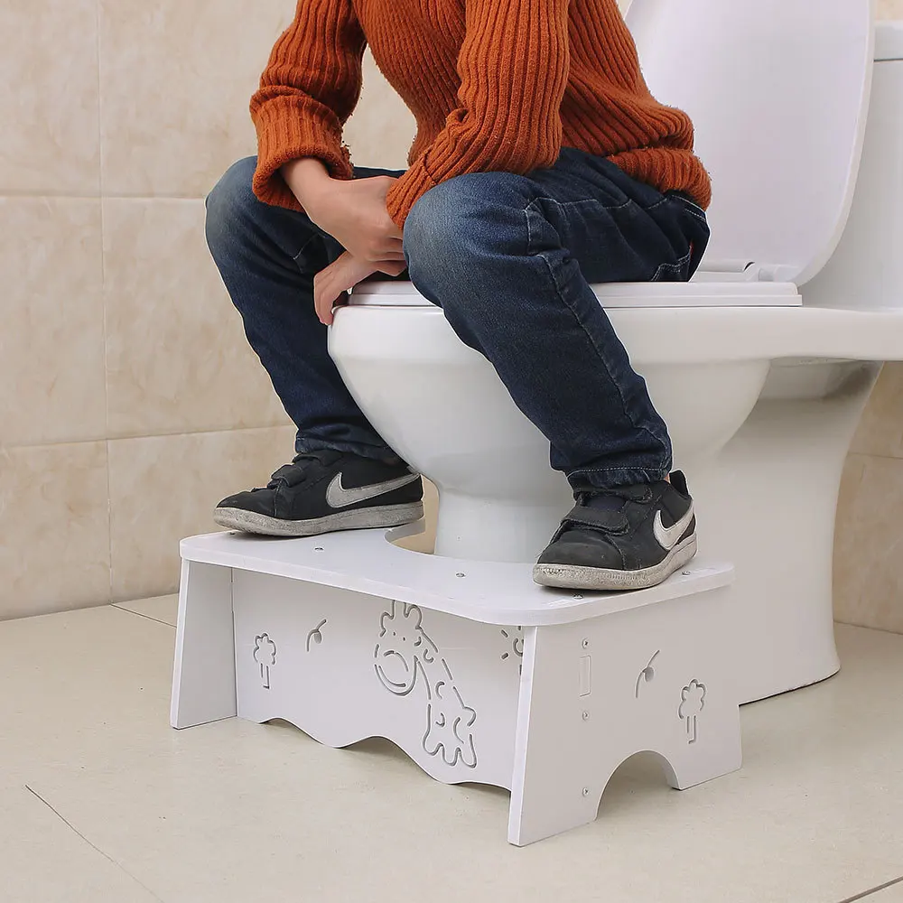  Wooden Portable Non-slip Toilet Stool Bench Aid Step Foot Stool Potty Anti-constipation Bathroom fo