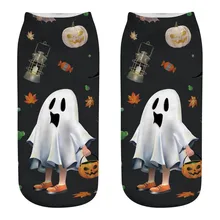 5 пар милых деловых носков 3D Хэллоуин Тыква Печать средние спортивные носки повседневные рабочие деловые носки средние спортивные носки 10,9