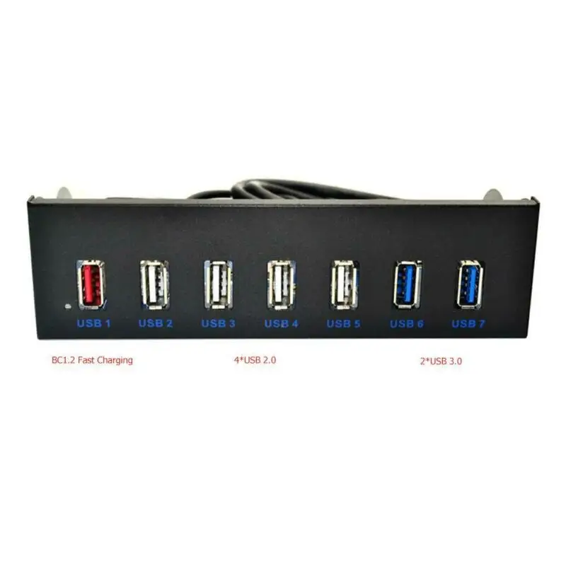 PC Привод Передняя панель настольный адаптер материнской платы 7 портов 19 Pin к 2 USB
