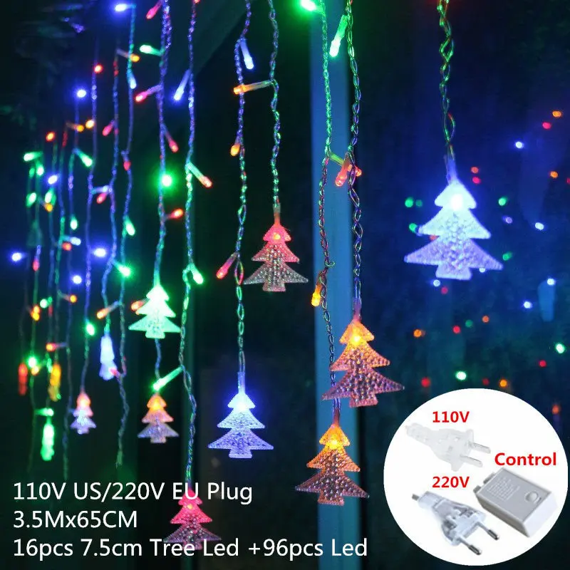 Новогодний светодиодный светильник, декоративные гирлянды Adornos De Navidad, рождественские украшения для дома, Новогодняя лампа - Цвет: 3.5m tree Colorful