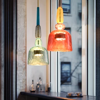 

Modern Decor Colorful Glass Pendant Lights Nordic Creative Cafe Pendant Light Living Room Kitchen Hanging Lamps Retro Hanglamp