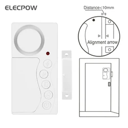 Elecpow Door Opening Sensor Wireless Time Delay Door Alarm Door Sensor Door and Window Security Alarm Home Security