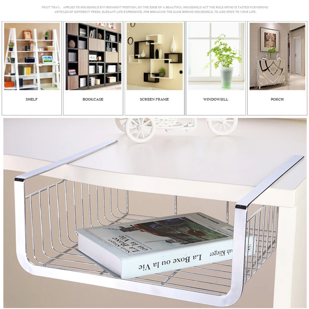 

Shelf Basket Cupboard Cabinet Door Organizer Rack Closet Holders Hanging Under Shelf Storage Basket Rack Organizer