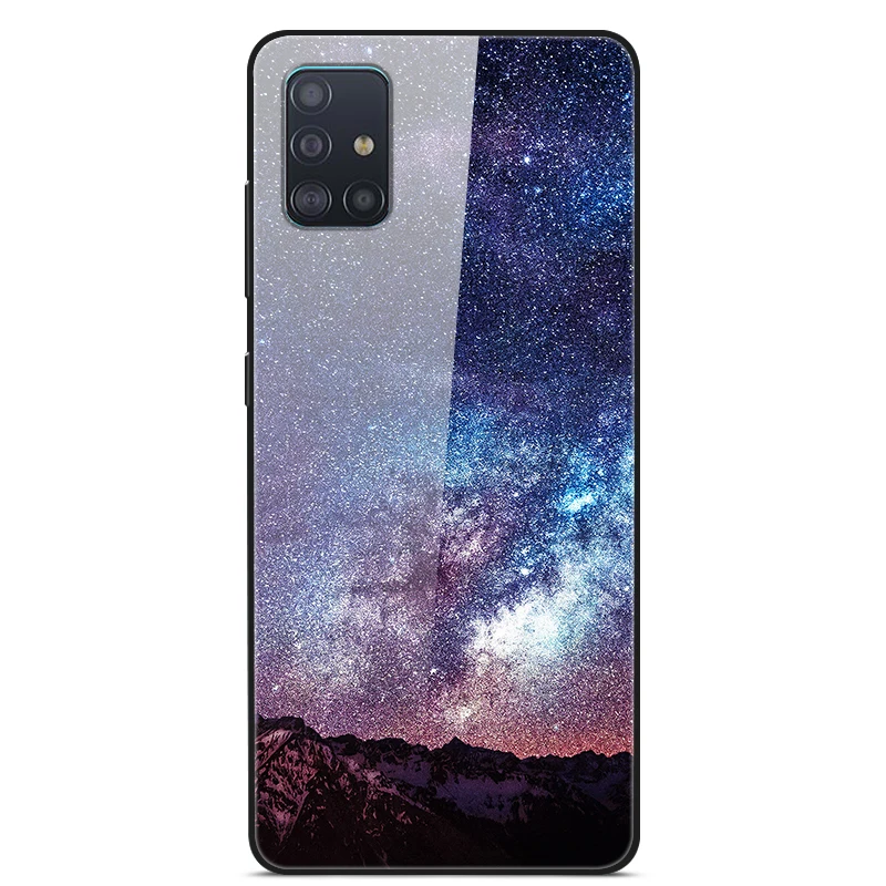 21 Для samsung Galaxy A71, чехол из закаленного стекла, жесткая задняя крышка, чехол для телефона, для samsung A71 A715F, TPU, бампер, чехол s для Galaxy A71 - Цвет: 21