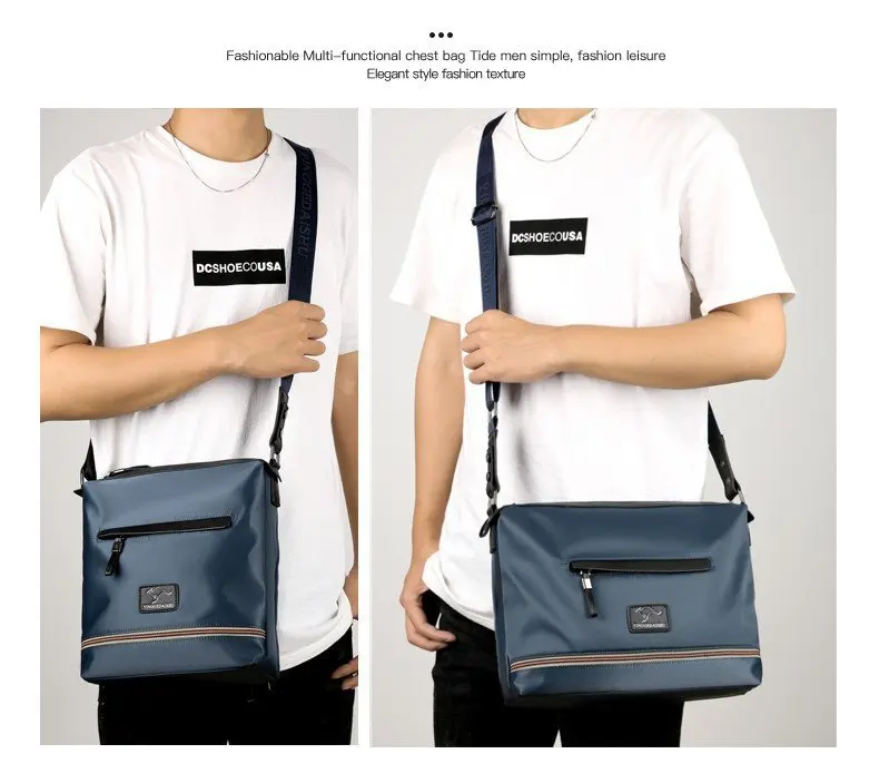 Mewah Merek Pria Tas Fashion Tahan Air Kain Oxford Pria Messenger
